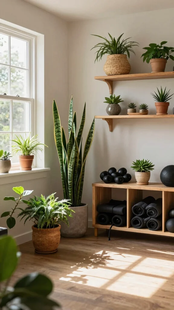 13 Basement Gym Ideas for a Functional Motivating Home Workout Space - 6. Incorporate Nature 1