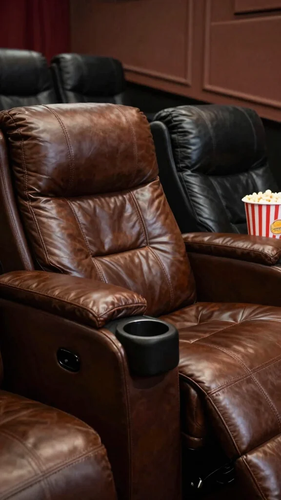 13 Basement Home Theater Ideas for a Cinematic Immersive Movie Experience - 1. Luxury Leather Seating 1