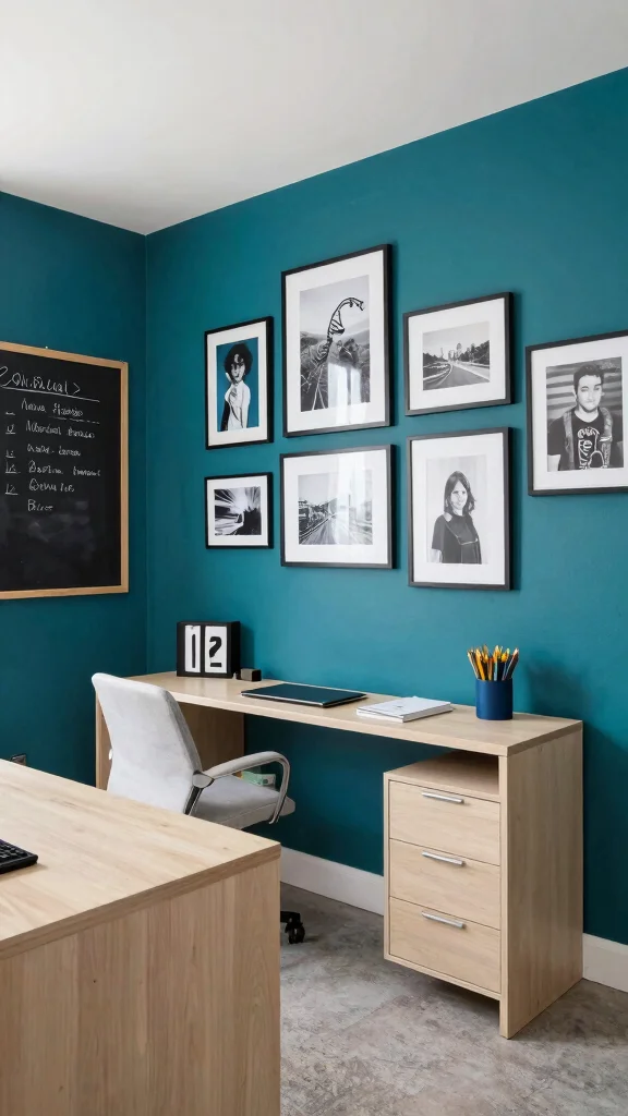 13 Basement Office Ideas for a Productive Stylish Home Workspace - 4. Creative Wall Treatments 1