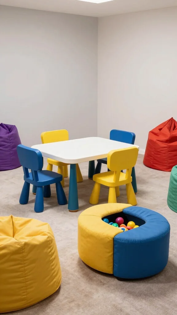 13 Basement Playroom Ideas for a Fun Safe Organized Kids Space - 2. Kid-Friendly Furniture 1