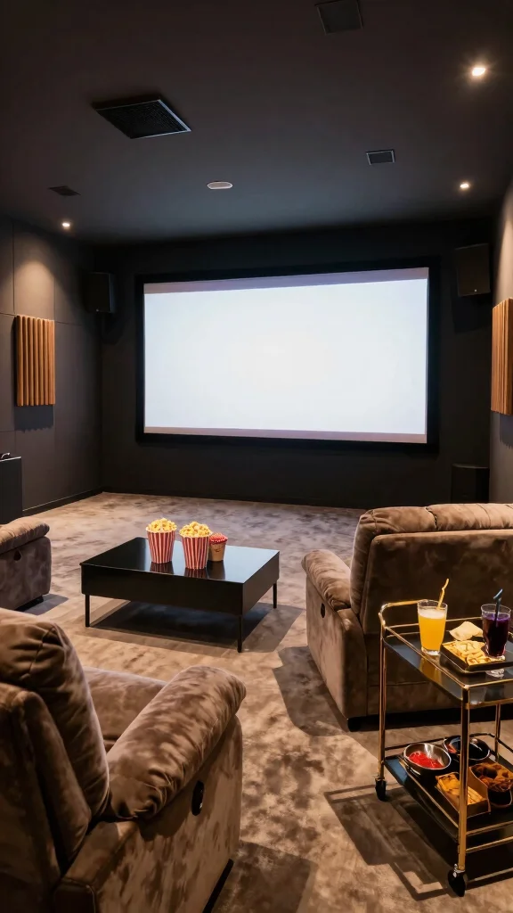 13 Basement Renovation Ideas That Add Value and Beauty to Your Home - 1. Home Theater Haven 1