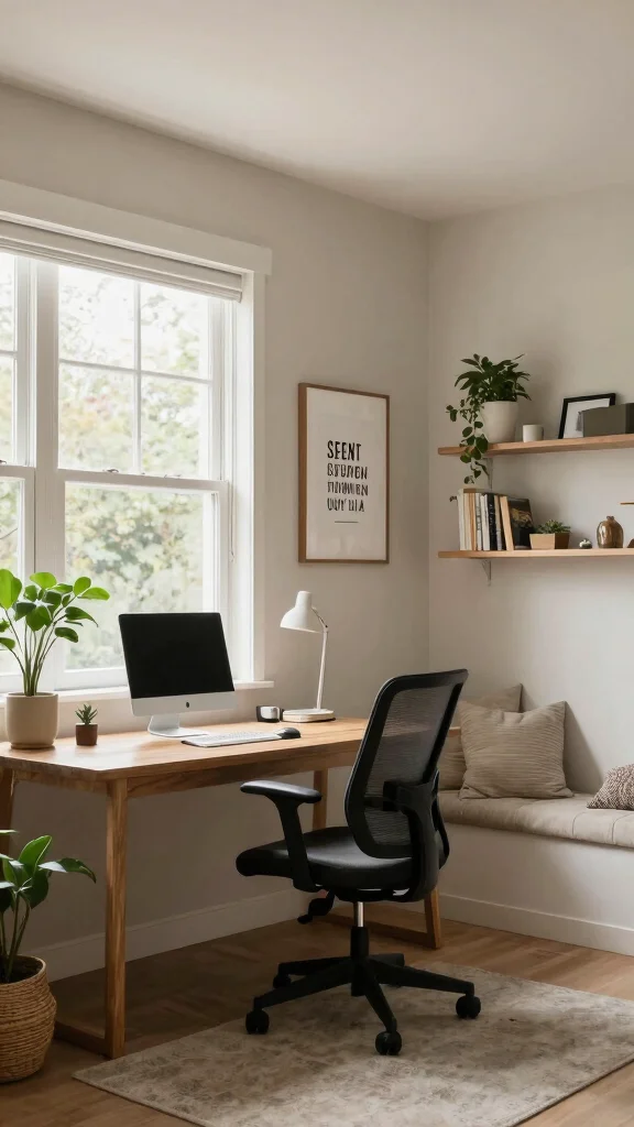 13 Basement Renovation Ideas That Add Value and Beauty to Your Home - 5. Serene Home Office 1