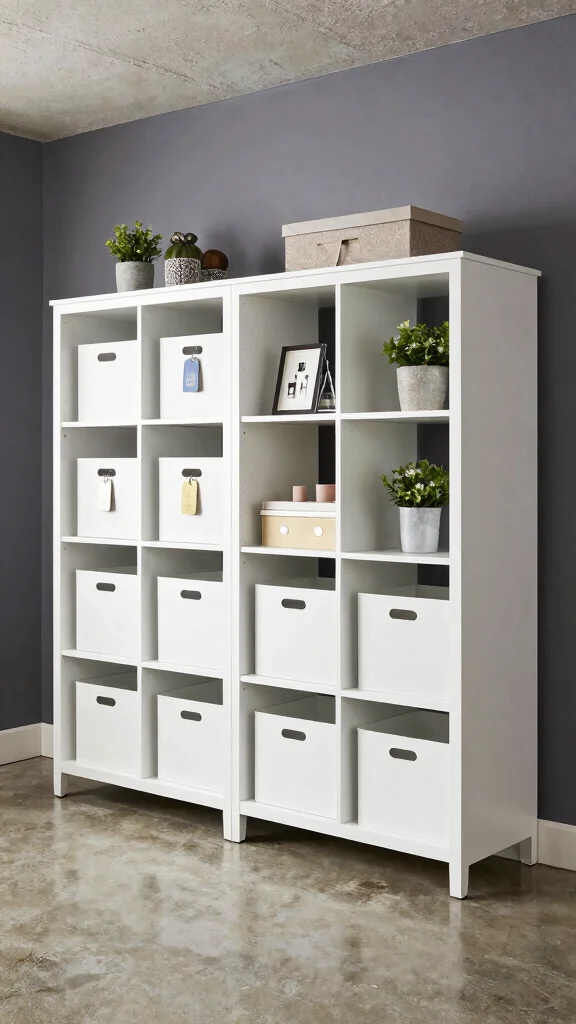 13 Basement Storage Room Ideas for a Functional Organized Space - 1. Modular Shelving Units 1