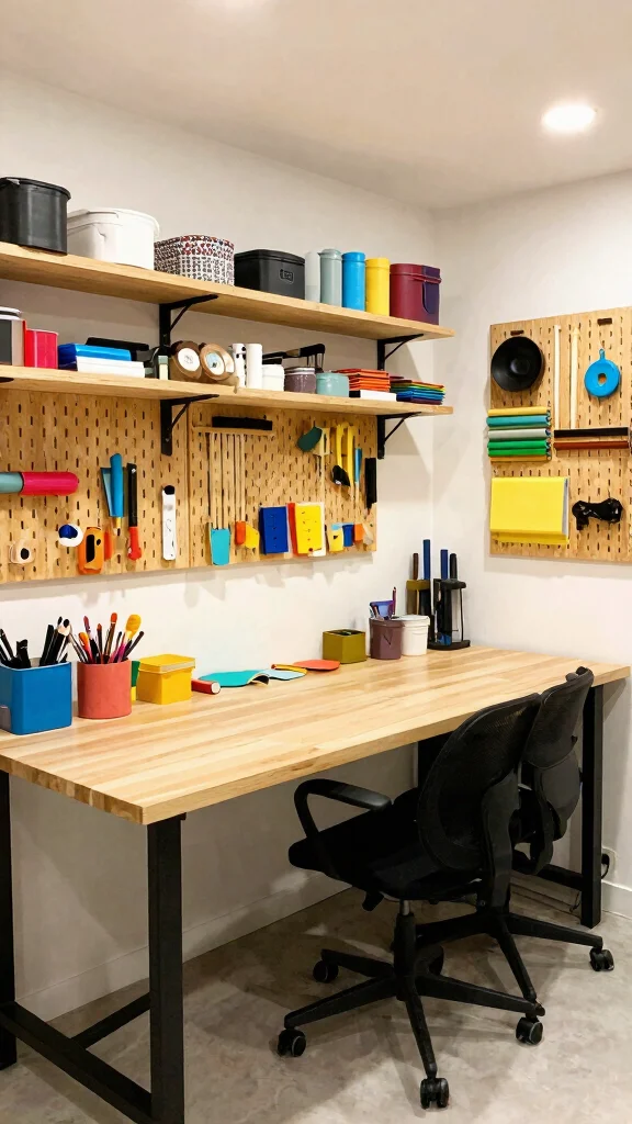 13 Basement Storage Room Ideas for a Functional Organized Space - 13. A Designated Workspace 1