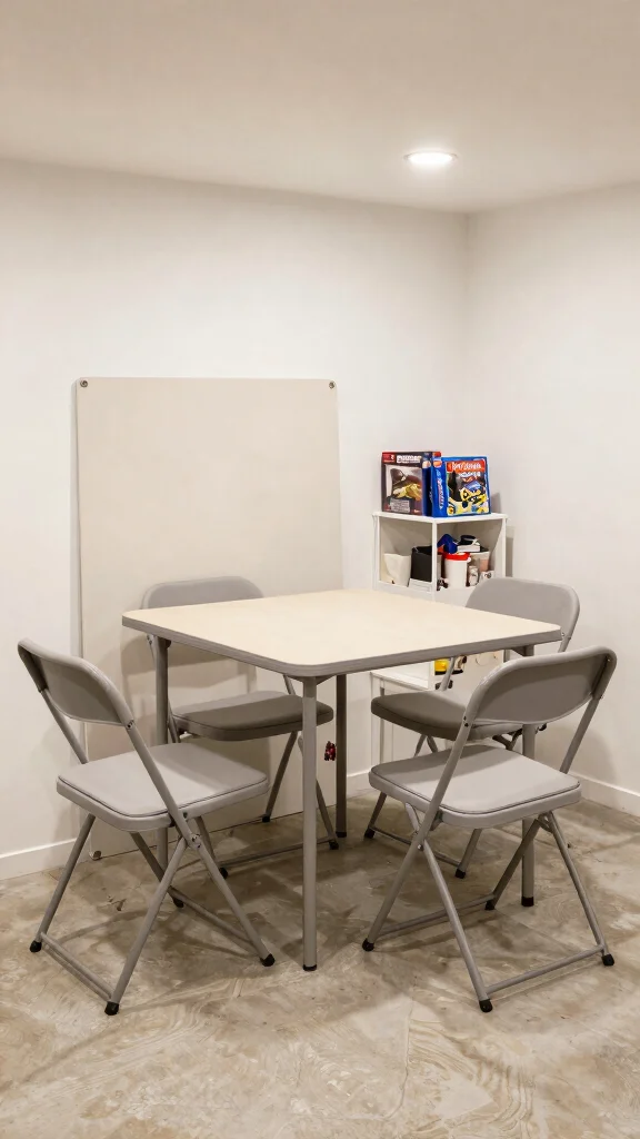 13 Basement Storage Room Ideas for a Functional Organized Space - 9. Foldable Furniture 1