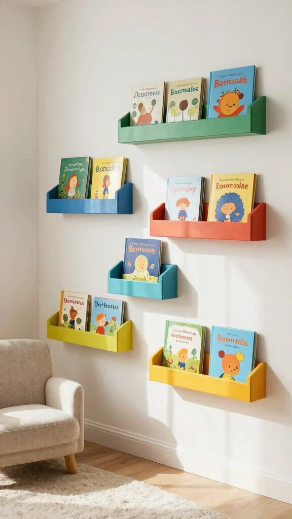 13 Kids Room Storage Ideas for a Tidy Fun Organized Space - 13. Creative Book Display Ledges 1