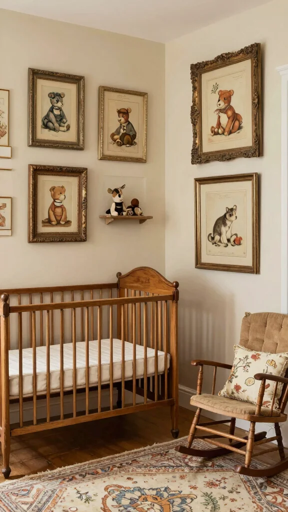 13 Nursery Art Print Ideas for a Curated Beautiful Baby Room Display - 5. Vintage Charm 1
