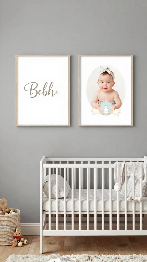 13 Nursery Art Print Ideas for a Curated Beautiful Baby Room Display - 9. Personalized Prints 1
