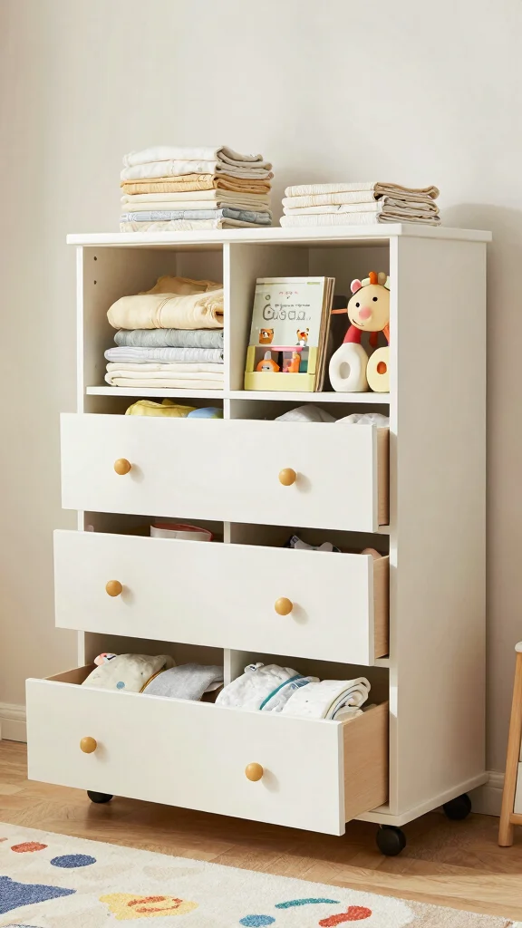 13 Nursery Dresser Organization Ideas for a Tidy Functional Baby Room - 10. Go Modular with Drawer Systems 1