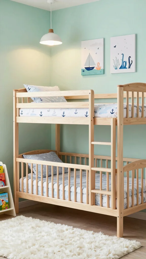 13 Nursery Ideas for Twins for a Functional Beautiful Shared Baby Room - 1. Stylish Bunk Cribs for Space-Saving Solutions 1