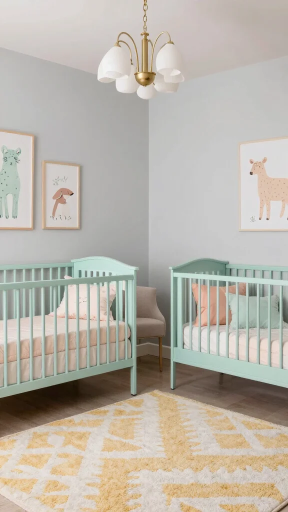 13 Nursery Ideas for Twins for a Functional Beautiful Shared Baby Room - 2. Coordinated Color Palettes for a Harmonious Look 1