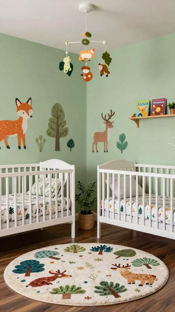 13 Nursery Ideas for Twins for a Functional Beautiful Shared Baby Room - 5. Themed Decor for a Fun Atmosphere 1