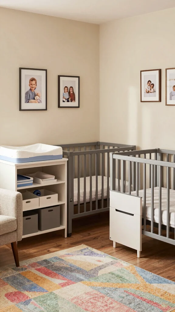13 Nursery Ideas for Twins for a Functional Beautiful Shared Baby Room - 8. Functional Furniture for Small Spaces 1