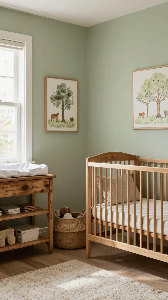 13 Nursery Layout Ideas for Every Room Size and Furniture Arrangement - 7. Nature-Inspired Themes 1