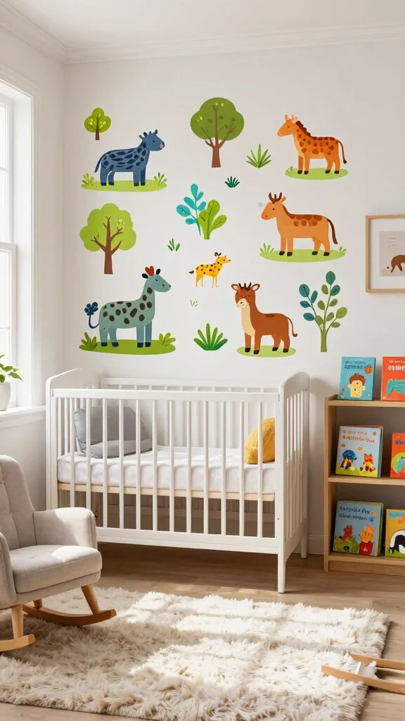 13 Nursery Wall Art Ideas for a Beautiful Personal Baby Room Display - 10. Eco-Friendly Sticker Art 1
