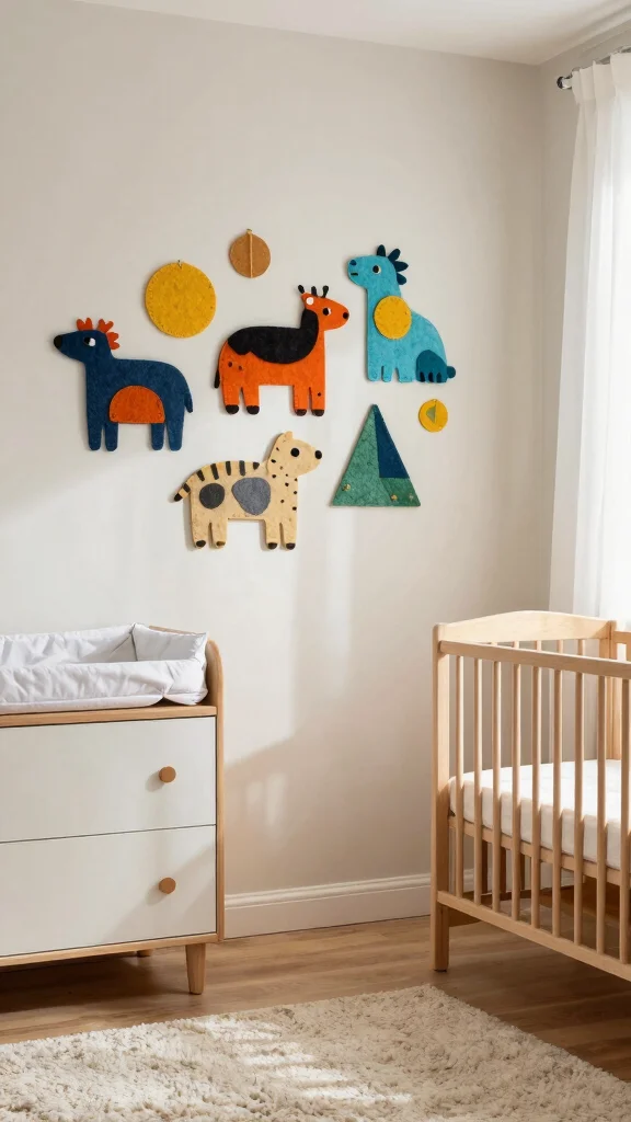 13 Nursery Wall Art Ideas for a Beautiful Personal Baby Room Display - 5. Felt Wall Hangings 1