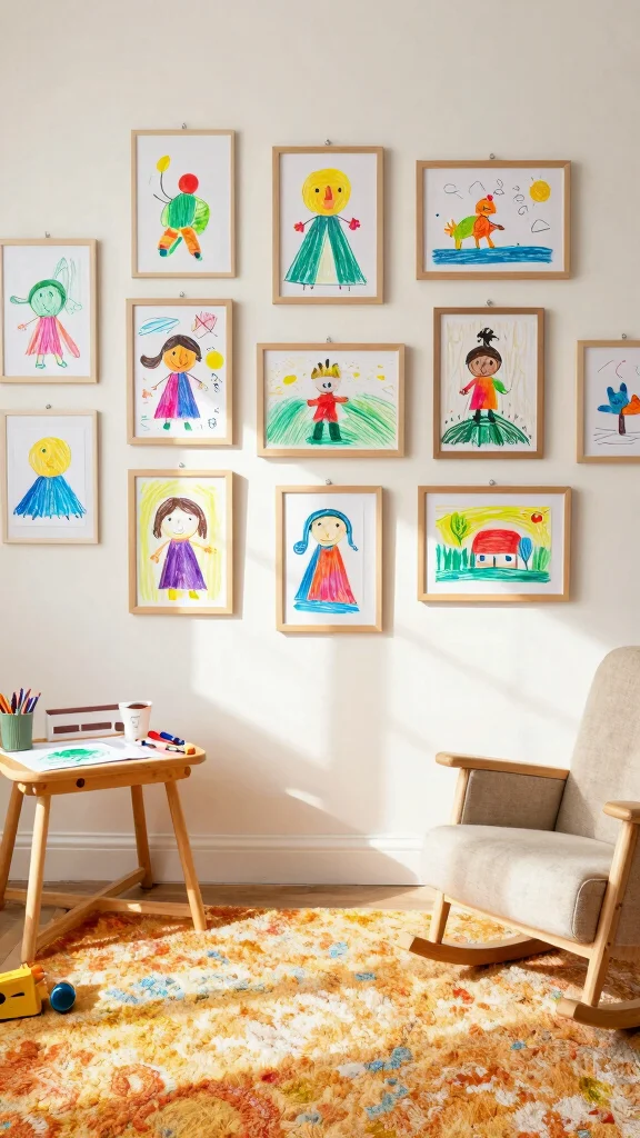 13 Nursery Wall Art Ideas for a Beautiful Personal Baby Room Display - 7. Art from Your Little One 1