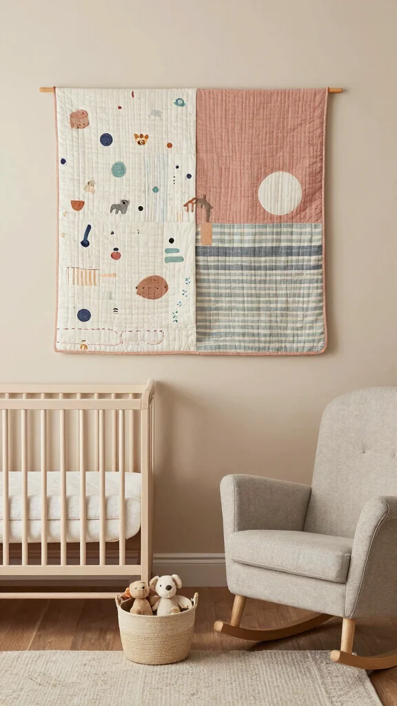 13 Nursery Wall Art Ideas for a Beautiful Personal Baby Room Display - 9. Fabric Wall Art 1