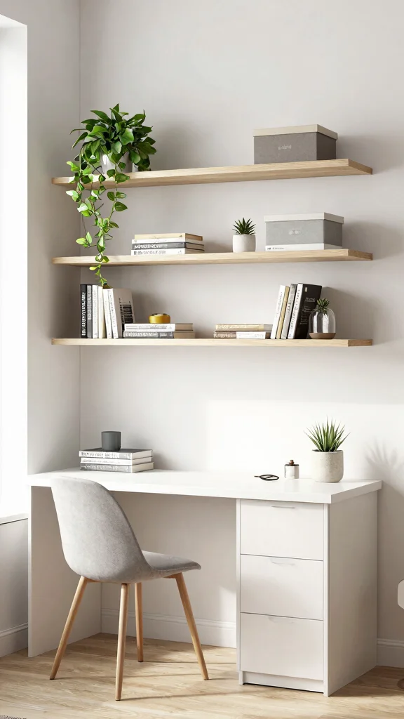 13 Shelf Storage Room Ideas for an Accessible Beautiful Organized Space - 13. Integrated Shelf and Desk Combos 1