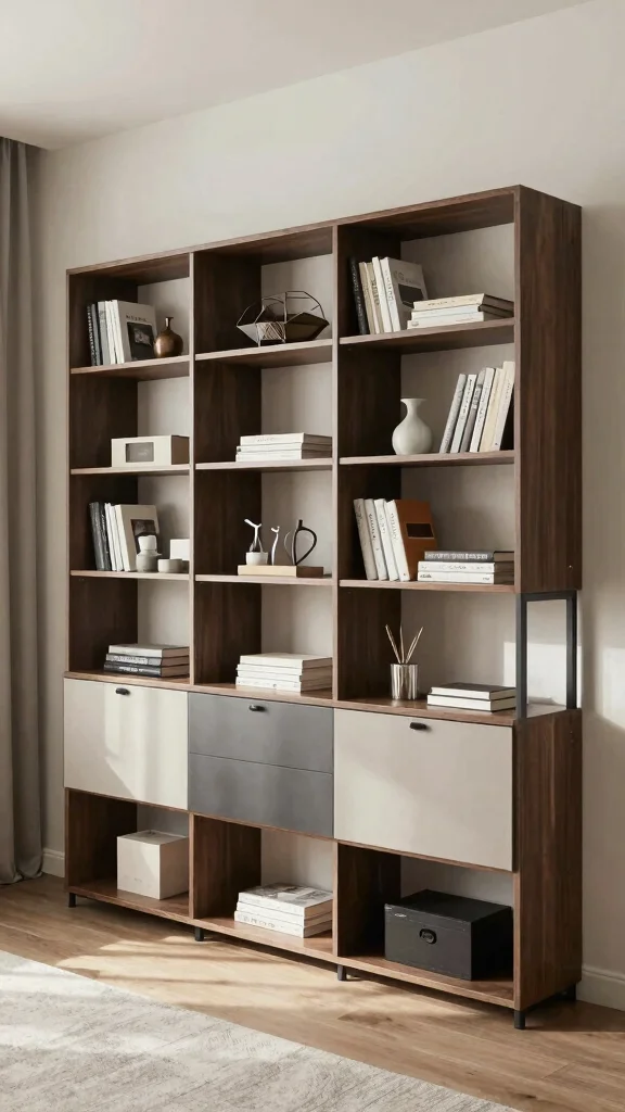 13 Shelf Storage Room Ideas for an Accessible Beautiful Organized Space - 7. Modular Shelving Systems 1