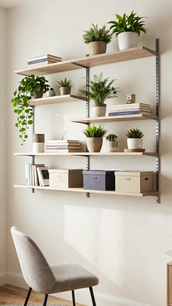 13 Storage Room Layout Ideas for Every Shape, Size, and Organization Style - 7. Wall-Mounted Shelves for Style 1