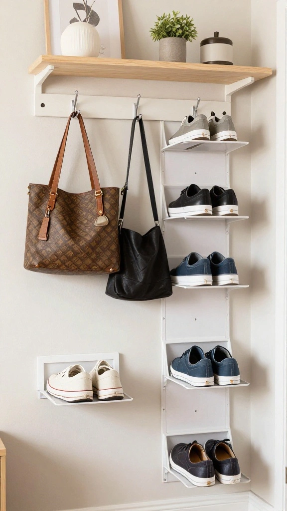 13 Storage Room for Clothes Ideas for a Tidy Organized Wardrobe Space - 10. Maximize Closet Doors with Hooks and Racks 1