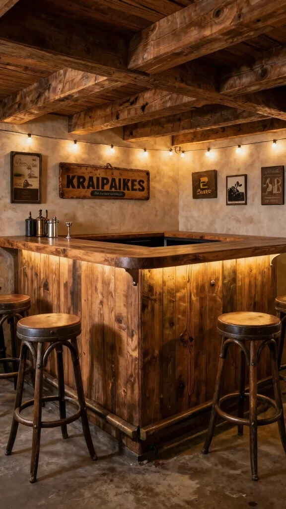 14 Basement Bar Concepts for an Entertainer's Dream Lower Level - 1. Rustic Charm with Wooden Barrels 1