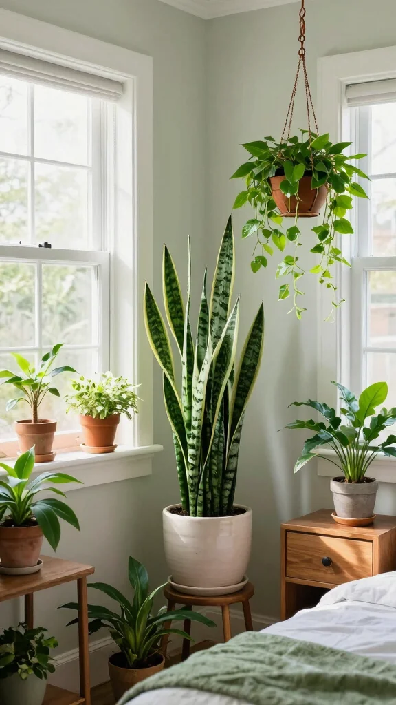 14 Basement Bedroom Ideas for a Cozy Comfortable Lower Level Sleep Space - 12. Incorporate Nature with Plants 1