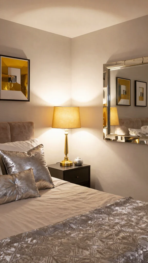 14 Basement Bedroom Ideas for a Cozy Comfortable Lower Level Sleep Space - 13. Add a Touch of Glam with Metallics 1