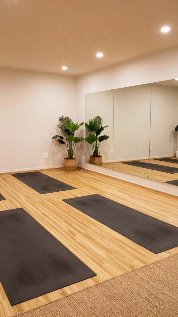 14 Basement Design Ideas From Cozy to Luxurious - 7. Serene Yoga Studio 1