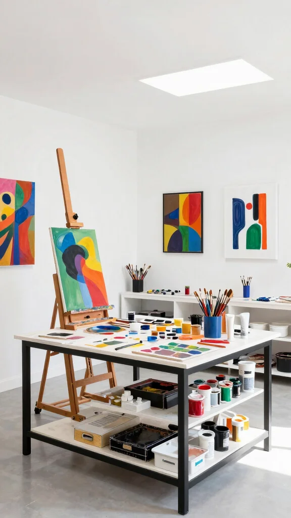 14 Basement Design Ideas From Cozy to Luxurious - 8. Contemporary Art Studio 1