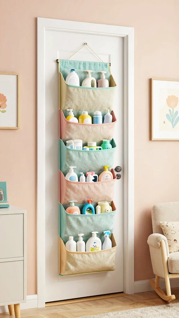 14 Nursery Storage Ideas for a Tidy Functional Beautiful Baby Room - 10. Over-the-Door Organizers 1