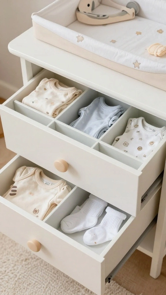 14 Nursery Storage Ideas for a Tidy Functional Beautiful Baby Room - 12. Drawer Dividers for Easy Access 1