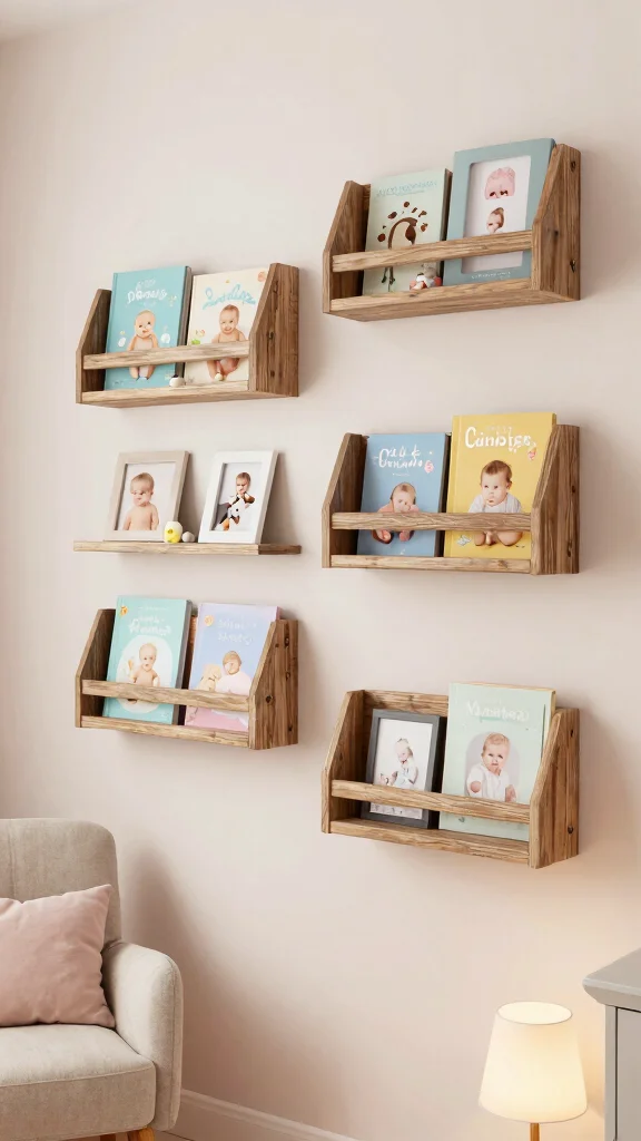 14 Nursery Storage Ideas for a Tidy Functional Beautiful Baby Room - 3. Wall-Mounted Shelves for Vertical Storage 1