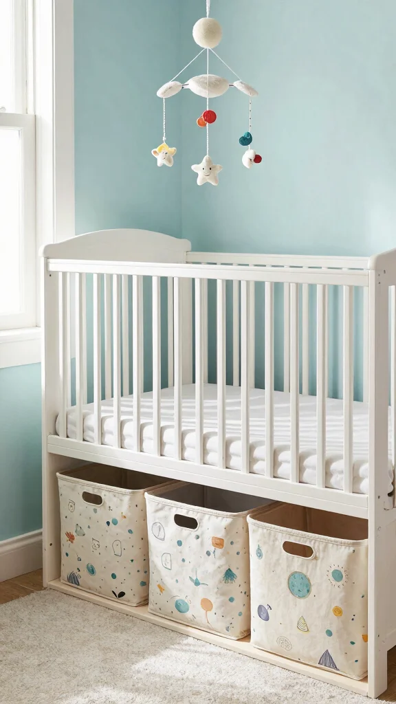 14 Nursery Storage Ideas for a Tidy Functional Beautiful Baby Room - 4. Under-Crib Storage Bins 1